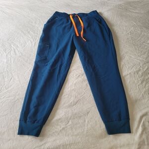 FIGS Technical Collection Scrub Pants M/P Joggers Pull On Elastic Teal Blue